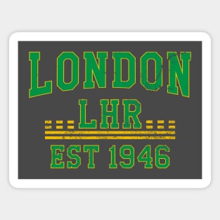 LHR London Heathrow Airport in collegiate style Magnet